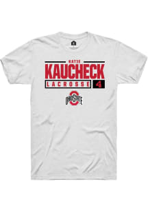 Katie Kaucheck  Ohio State Buckeyes White Rally NIL Stacked Box Short Sleeve T Shirt