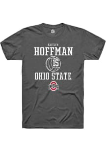 Kaitlyn Hoffman  Ohio State Buckeyes Dark Grey Rally NIL Sport Icon Short Sleeve T Shirt