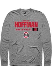 Kaitlyn Hoffman  Ohio State Buckeyes Graphite Rally NIL Stacked Box Long Sleeve T Shirt