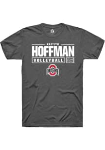 Kaitlyn Hoffman  Ohio State Buckeyes Dark Grey Rally NIL Stacked Box Short Sleeve T Shirt