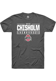 Katie Chisholm  Ohio State Buckeyes Dark Grey Rally NIL Stacked Box Short Sleeve T Shirt