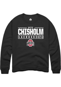 Katie Chisholm  Rally Ohio State Buckeyes Mens Black NIL Stacked Box Long Sleeve Crew Sweatshirt