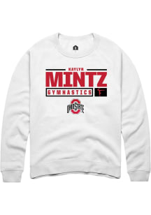 Kaylyn Mintz  Rally Ohio State Buckeyes Mens White NIL Stacked Box Long Sleeve Crew Sweatshirt