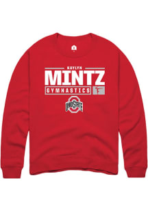 Kaylyn Mintz  Rally Ohio State Buckeyes Mens Red NIL Stacked Box Long Sleeve Crew Sweatshirt
