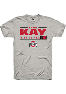 Kennedy Kay  Ohio State Buckeyes Ash Rally NIL Stacked Box Short Sleeve T Shirt