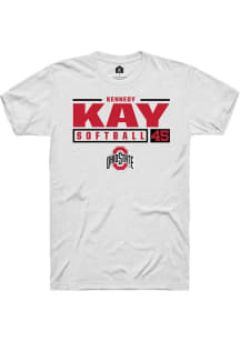 Kennedy Kay  Ohio State Buckeyes White Rally NIL Stacked Box Short Sleeve T Shirt