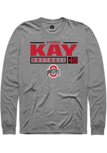 Kennedy Kay  Ohio State Buckeyes Graphite Rally NIL Stacked Box Long Sleeve T Shirt