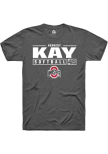 Kennedy Kay  Ohio State Buckeyes Dark Grey Rally NIL Stacked Box Short Sleeve T Shirt