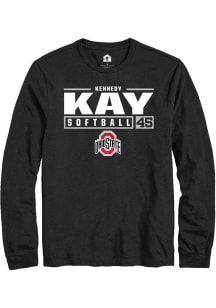 Kennedy Kay  Ohio State Buckeyes Black Rally NIL Stacked Box Long Sleeve T Shirt