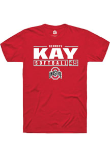 Kennedy Kay  Ohio State Buckeyes Red Rally NIL Stacked Box Short Sleeve T Shirt