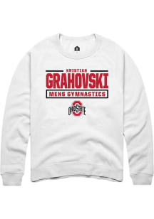 Kristian Grahovski  Rally Ohio State Buckeyes Mens White NIL Stacked Box Long Sleeve Crew Sweatshi..