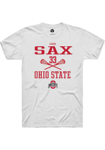 Leah Sax  Ohio State Buckeyes White Rally NIL Sport Icon Short Sleeve T Shirt