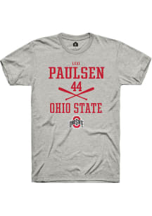 Lexi Paulsen  Ohio State Buckeyes Ash Rally NIL Sport Icon Short Sleeve T Shirt