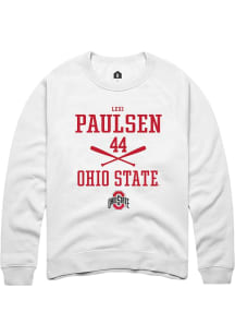 Lexi Paulsen  Rally Ohio State Buckeyes Mens White NIL Sport Icon Long Sleeve Crew Sweatshirt