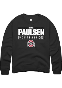 Lexi Paulsen  Rally Ohio State Buckeyes Mens Black NIL Stacked Box Long Sleeve Crew Sweatshirt