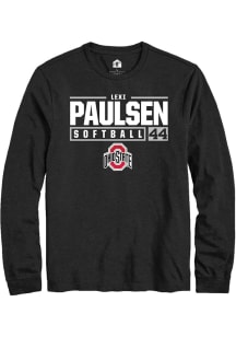 Lexi Paulsen  Ohio State Buckeyes Black Rally NIL Stacked Box Long Sleeve T Shirt