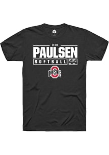 Lexi Paulsen  Ohio State Buckeyes Black Rally NIL Stacked Box Short Sleeve T Shirt