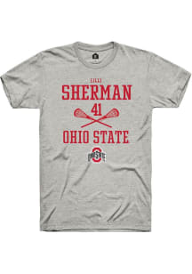 Lilli Sherman  Ohio State Buckeyes Ash Rally NIL Sport Icon Short Sleeve T Shirt