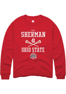 Lilli Sherman  Rally Ohio State Buckeyes Mens Red NIL Sport Icon Long Sleeve Crew Sweatshirt