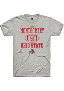 Luke Montgomery  Ohio State Buckeyes Ash Rally NIL Sport Icon Short Sleeve T Shirt