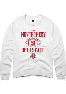 Luke Montgomery  Rally Ohio State Buckeyes Mens White NIL Sport Icon Long Sleeve Crew Sweatshirt