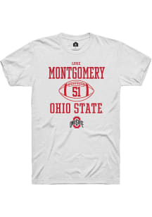 Luke Montgomery  Ohio State Buckeyes White Rally NIL Sport Icon Short Sleeve T Shirt