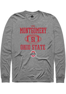 Luke Montgomery  Ohio State Buckeyes Graphite Rally NIL Sport Icon Long Sleeve T Shirt