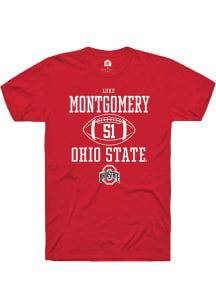 Luke Montgomery  Ohio State Buckeyes Red Rally NIL Sport Icon Short Sleeve T Shirt