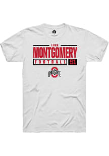 Luke Montgomery  Ohio State Buckeyes White Rally NIL Stacked Box Short Sleeve T Shirt