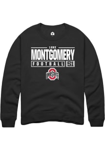 Luke Montgomery  Rally Ohio State Buckeyes Mens Black NIL Stacked Box Long Sleeve Crew Sweatshirt