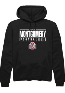 Luke Montgomery  Rally Ohio State Buckeyes Mens Black NIL Stacked Box Long Sleeve Hoodie