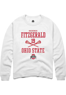Mackenzie Fitzgerald  Rally Ohio State Buckeyes Mens White NIL Sport Icon Long Sleeve Crew Sweatsh..