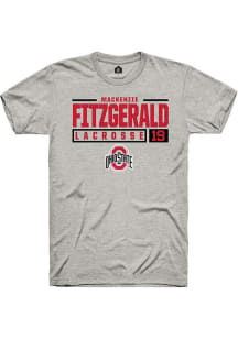 Mackenzie Fitzgerald  Ohio State Buckeyes Ash Rally NIL Stacked Box Short Sleeve T Shirt