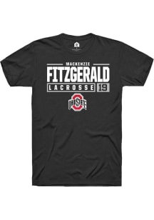 Mackenzie Fitzgerald  Ohio State Buckeyes Black Rally NIL Stacked Box Short Sleeve T Shirt