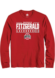 Mackenzie Fitzgerald  Ohio State Buckeyes Red Rally NIL Stacked Box Long Sleeve T Shirt