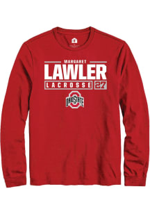 Margaret Lawler  Ohio State Buckeyes Red Rally NIL Stacked Box Long Sleeve T Shirt