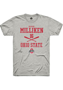 Reagan Milliken  Ohio State Buckeyes Ash Rally NIL Sport Icon Short Sleeve T Shirt
