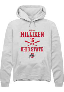 Reagan Milliken  Rally Ohio State Buckeyes Mens White NIL Sport Icon Long Sleeve Hoodie