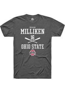 Reagan Milliken  Ohio State Buckeyes Dark Grey Rally NIL Sport Icon Short Sleeve T Shirt