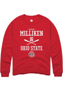 Reagan Milliken  Rally Ohio State Buckeyes Mens Red NIL Sport Icon Long Sleeve Crew Sweatshirt