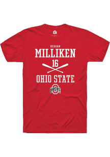 Reagan Milliken  Ohio State Buckeyes Red Rally NIL Sport Icon Short Sleeve T Shirt