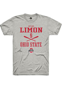 Skylar Limon  Ohio State Buckeyes Ash Rally NIL Sport Icon Short Sleeve T Shirt