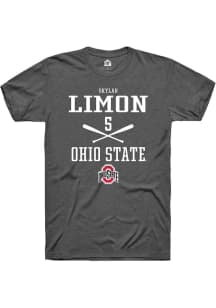 Skylar Limon  Ohio State Buckeyes Dark Grey Rally NIL Sport Icon Short Sleeve T Shirt