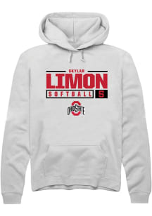 Skylar Limon  Rally Ohio State Buckeyes Mens White NIL Stacked Box Long Sleeve Hoodie