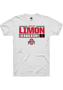 Skylar Limon  Ohio State Buckeyes White Rally NIL Stacked Box Short Sleeve T Shirt