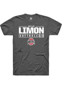 Skylar Limon  Ohio State Buckeyes Dark Grey Rally NIL Stacked Box Short Sleeve T Shirt