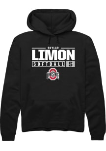 Skylar Limon  Rally Ohio State Buckeyes Mens Black NIL Stacked Box Long Sleeve Hoodie