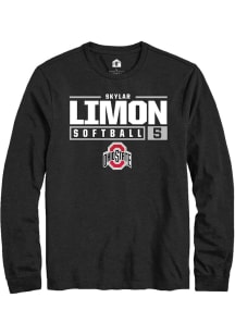 Skylar Limon  Ohio State Buckeyes Black Rally NIL Stacked Box Long Sleeve T Shirt