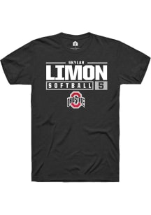 Skylar Limon  Ohio State Buckeyes Black Rally NIL Stacked Box Short Sleeve T Shirt
