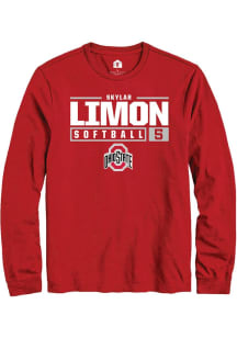 Skylar Limon  Ohio State Buckeyes Red Rally NIL Stacked Box Long Sleeve T Shirt